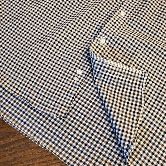 IZOD Short Sleeve Button Down Shirt L Club Check Design Coastal Classic w/Pocket - Picture 8 of 13